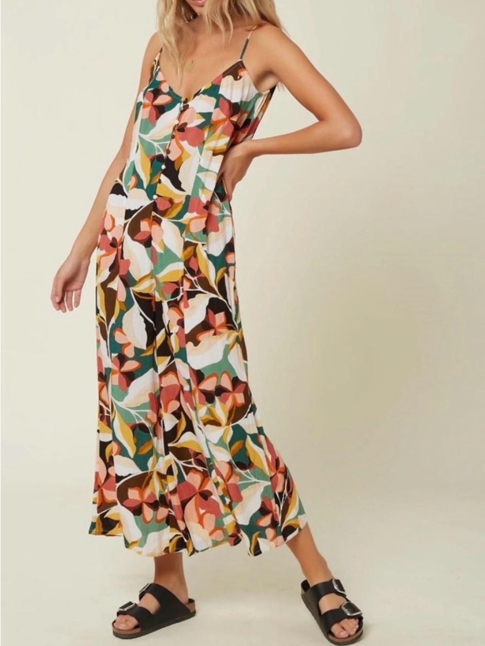 Oneill Wide Leg Jumpsuit Colorful Mosaic Size Medium